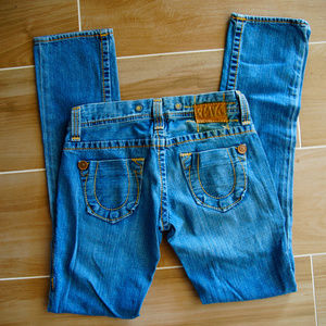 True Religion AVA Big T stright leg distress jean